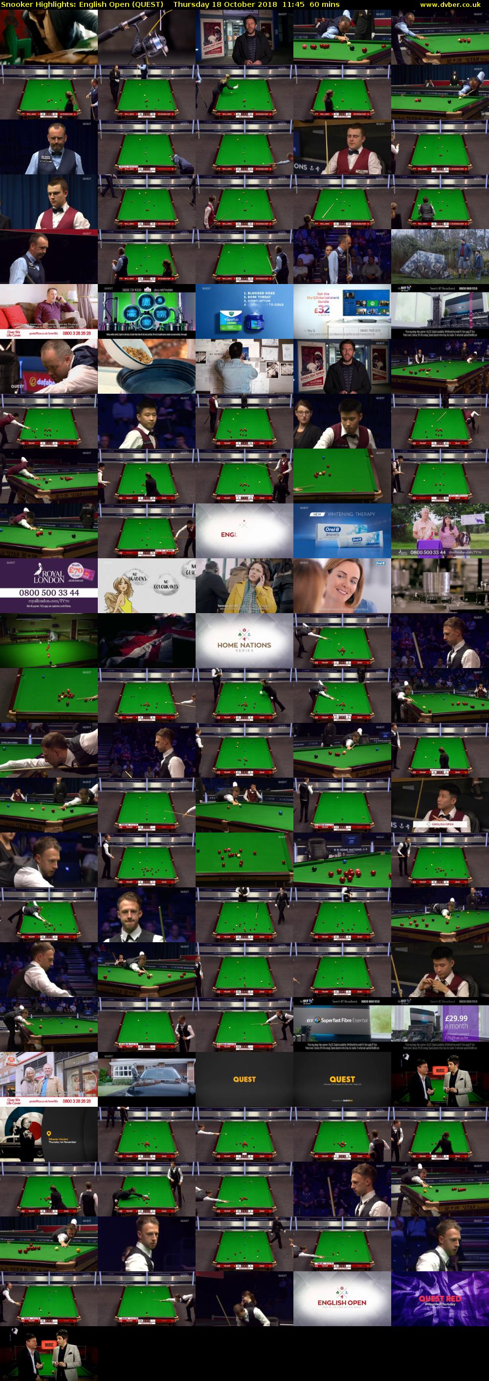 Snooker Highlights: English Open (QUEST) Thursday 18 October 2018 11:45 - 12:45