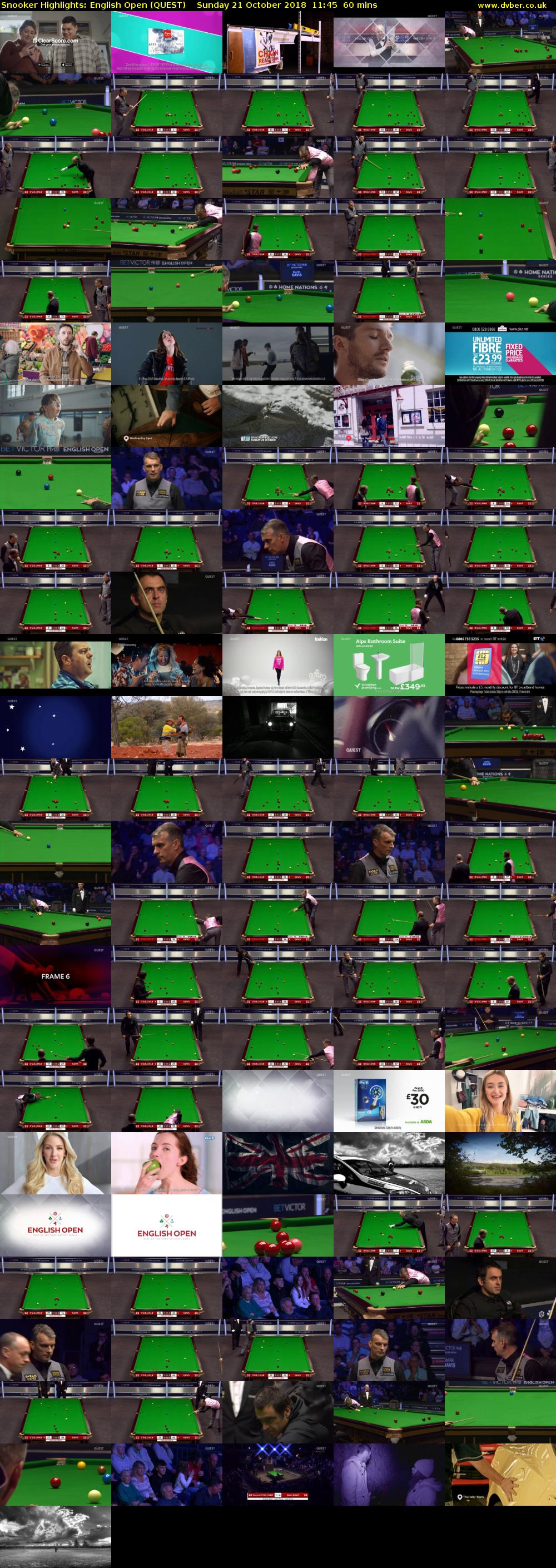 Snooker Highlights: English Open (QUEST) Sunday 21 October 2018 11:45 - 12:45