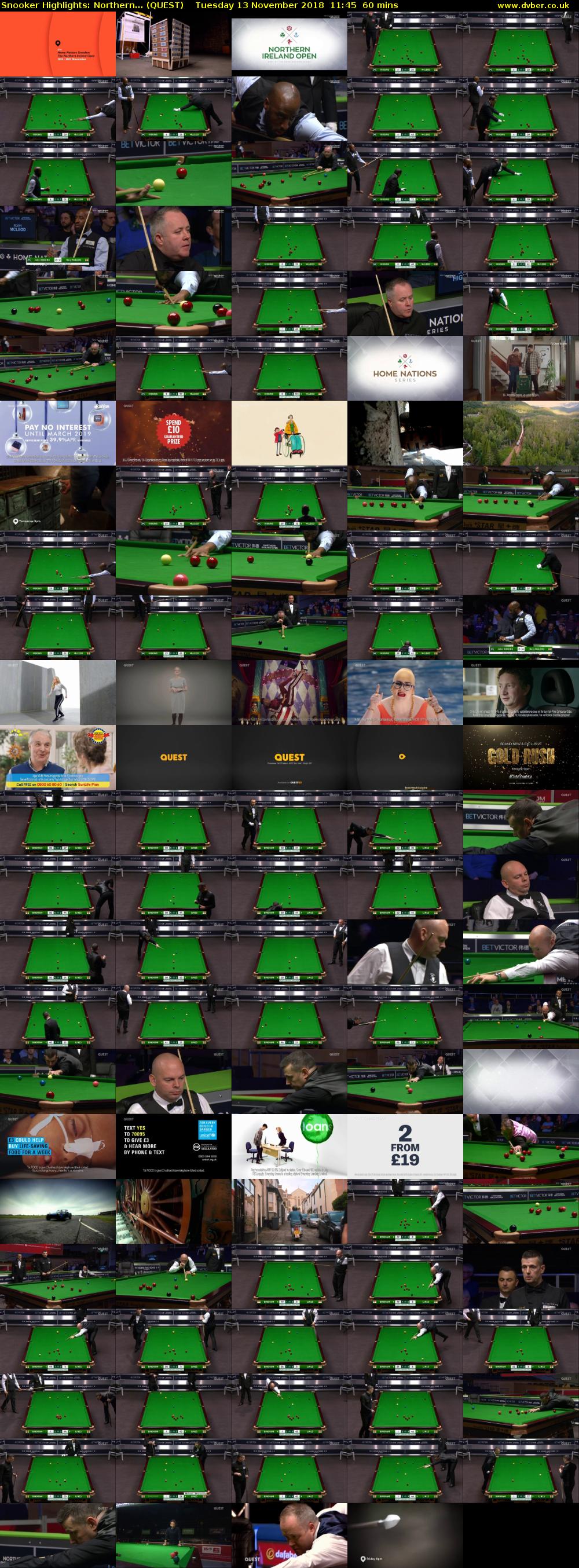 Snooker Highlights: Northern... (QUEST) Tuesday 13 November 2018 11:45 - 12:45