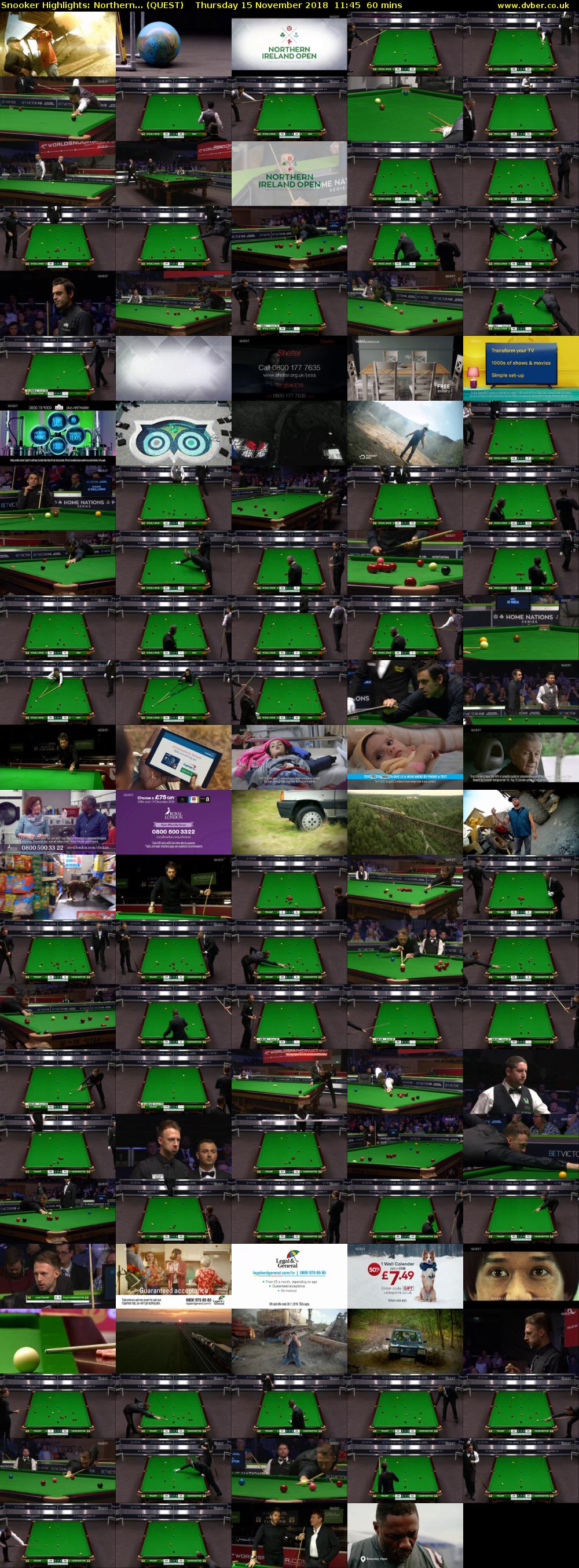 Snooker Highlights: Northern... (QUEST) Thursday 15 November 2018 11:45 - 12:45
