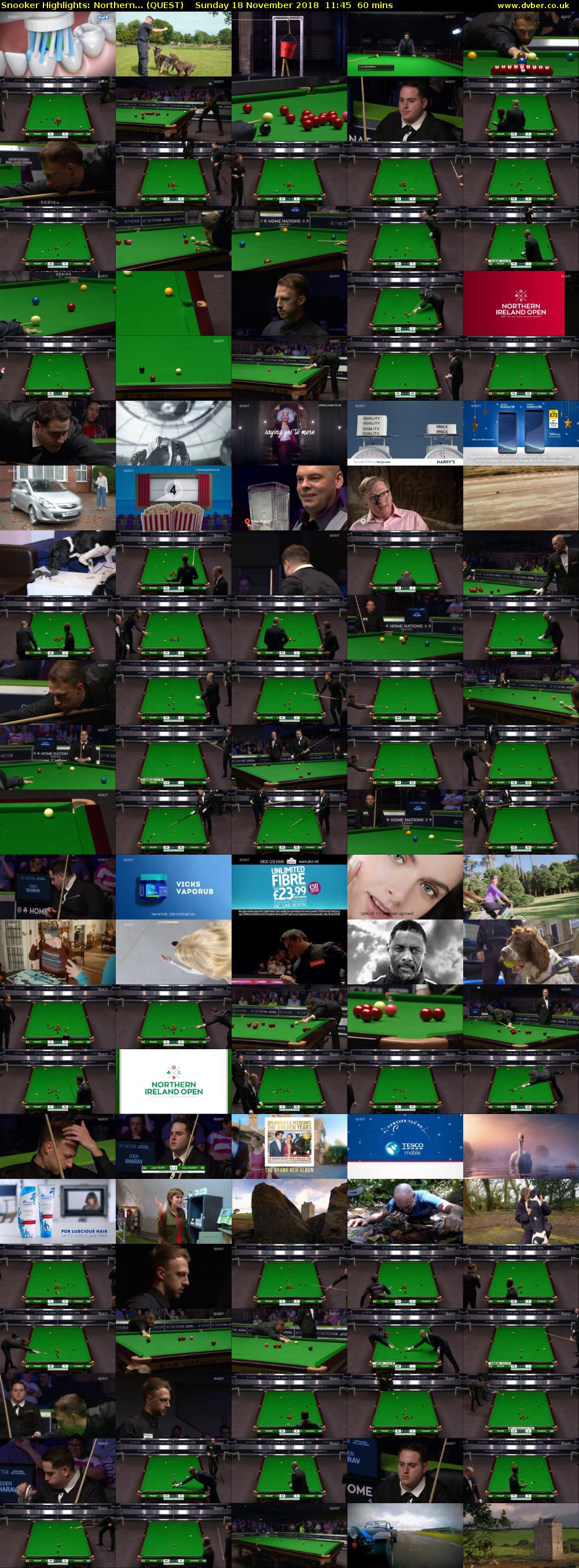 Snooker Highlights: Northern... (QUEST) Sunday 18 November 2018 11:45 - 12:45