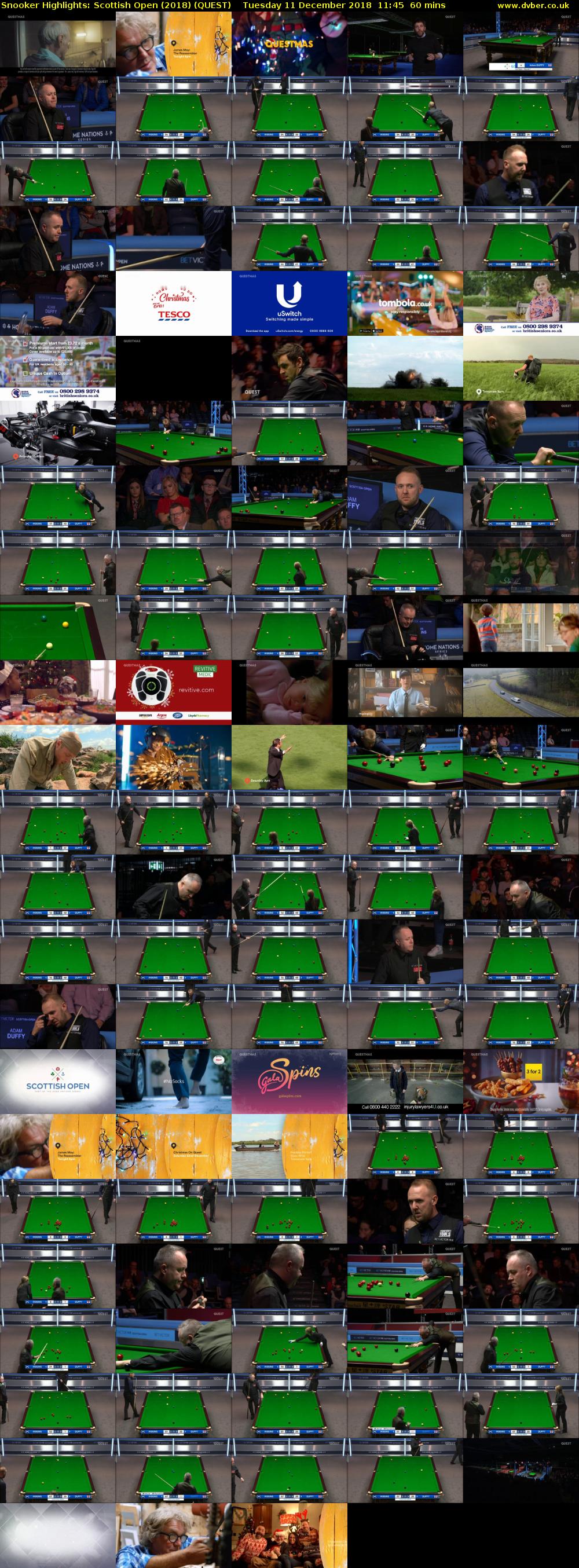 Snooker Highlights: Scottish Open (2018) (QUEST) Tuesday 11 December 2018 11:45 - 12:45