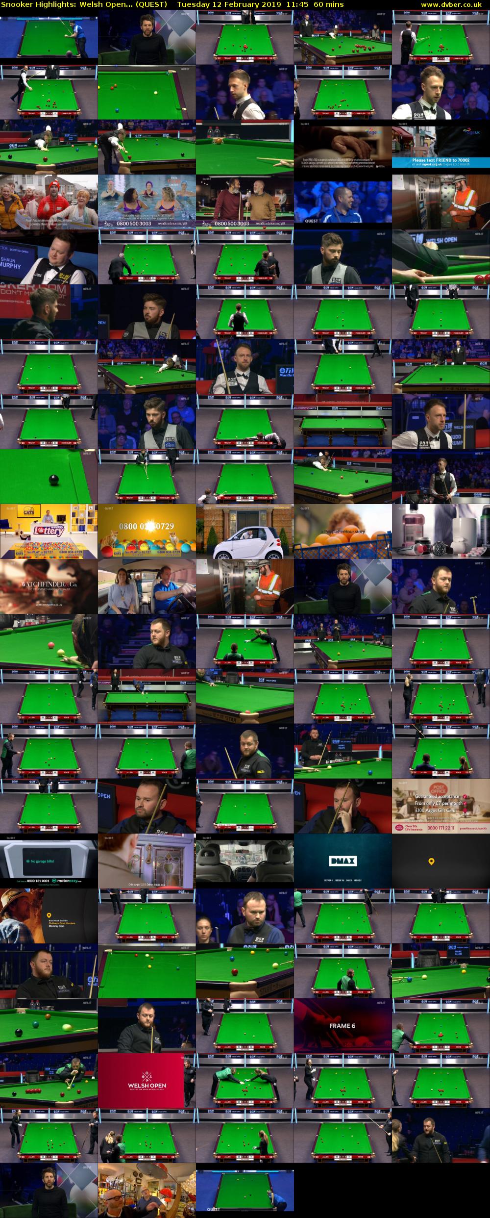 Snooker Highlights: Welsh Open... (QUEST) Tuesday 12 February 2019 11:45 - 12:45