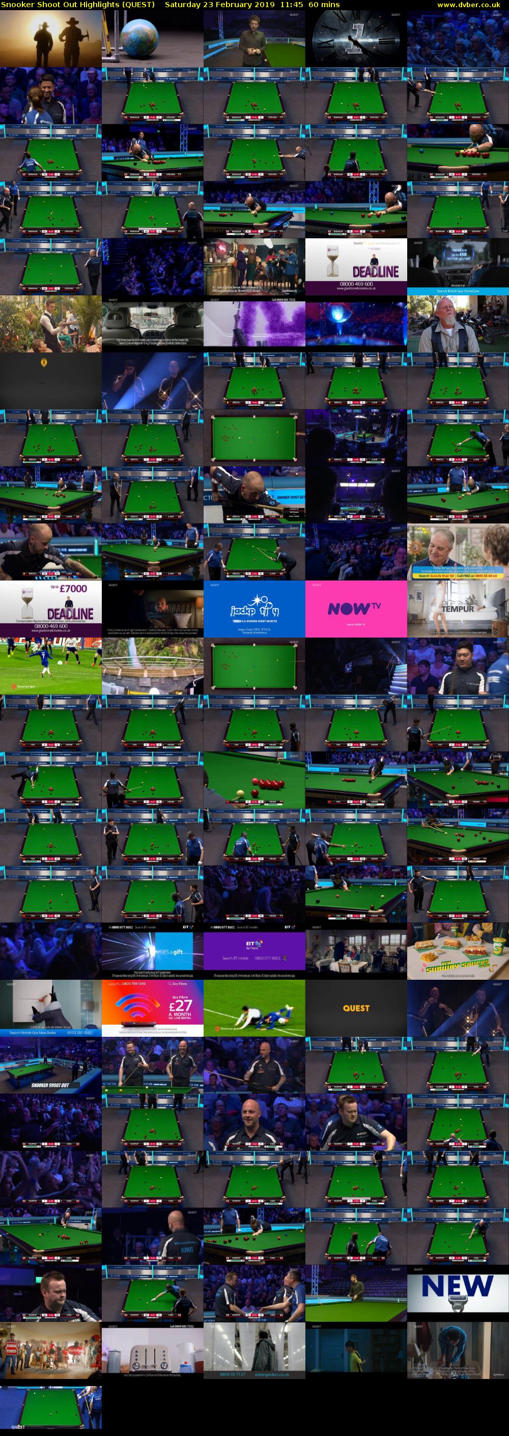 Snooker Shoot Out Highlights (QUEST) Saturday 23 February 2019 11:45 - 12:45