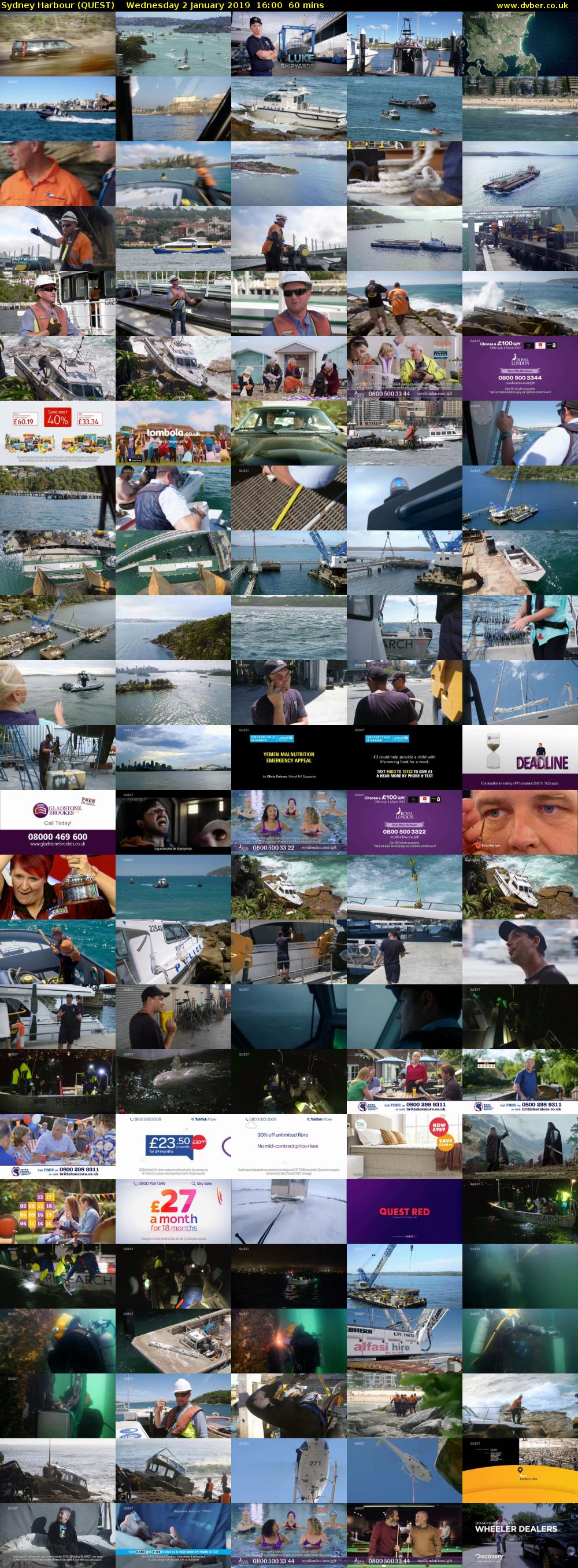 Sydney Harbour (QUEST) Wednesday 2 January 2019 16:00 - 17:00