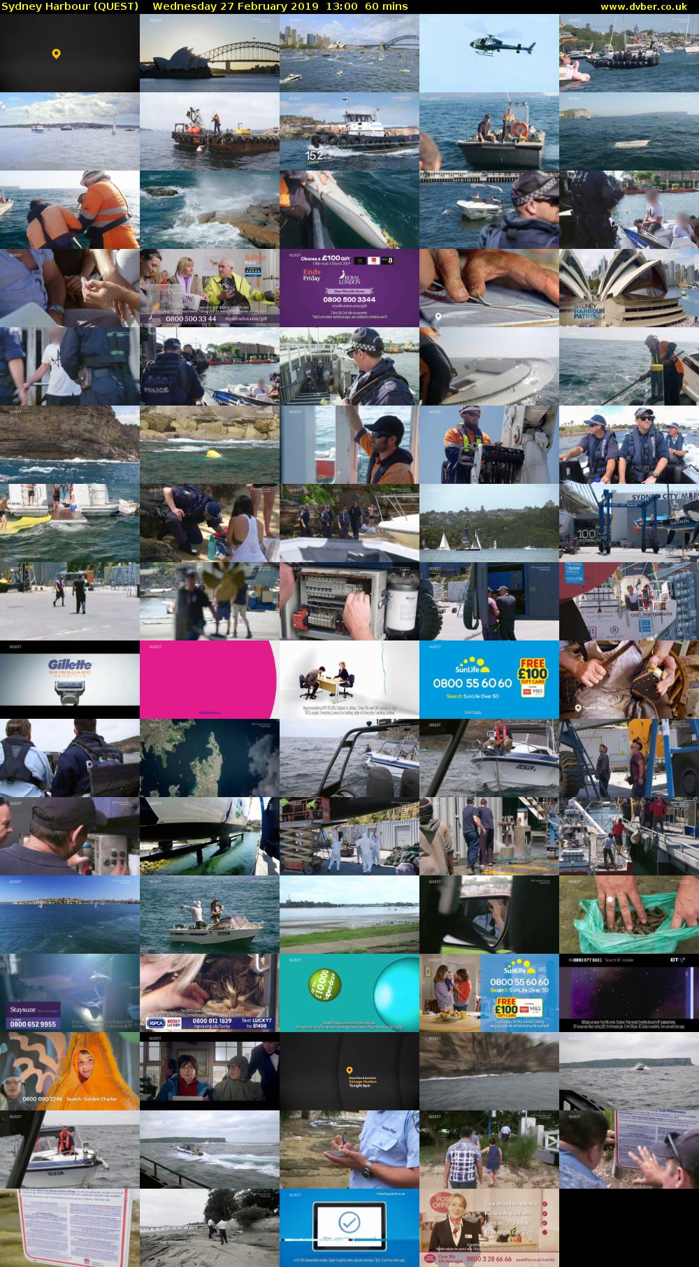 Sydney Harbour (QUEST) Wednesday 27 February 2019 13:00 - 14:00