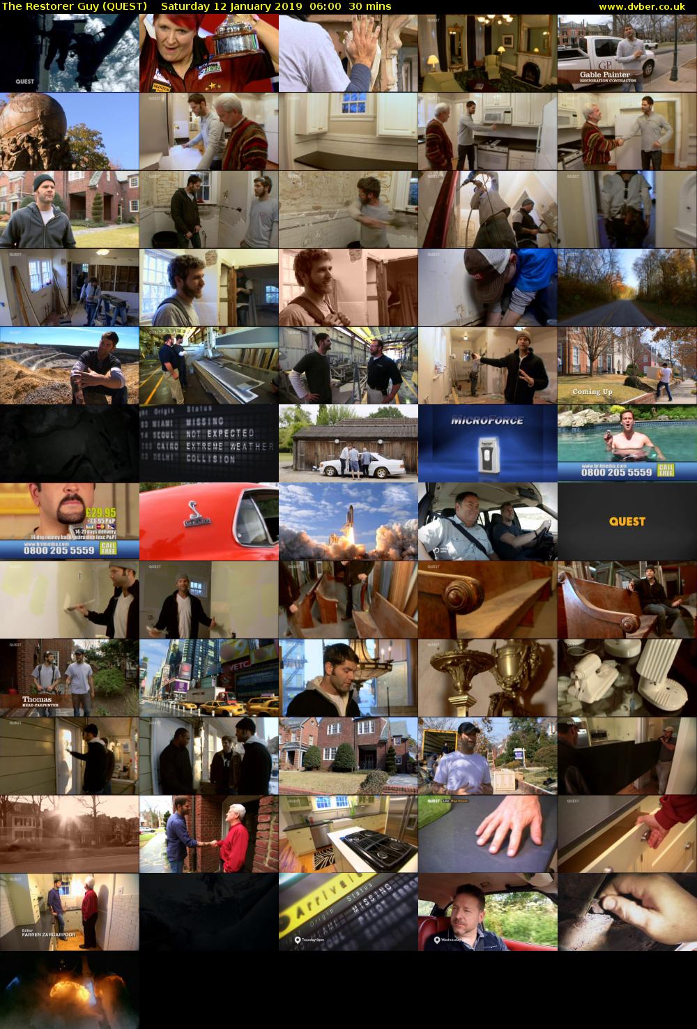 The Restorer Guy (QUEST) Saturday 12 January 2019 06:00 - 06:30