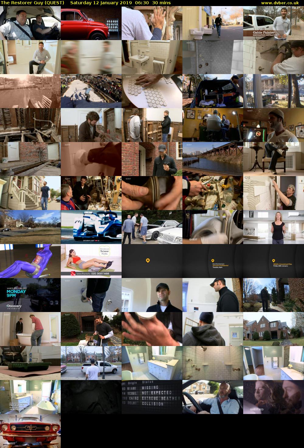 The Restorer Guy (QUEST) Saturday 12 January 2019 06:30 - 07:00