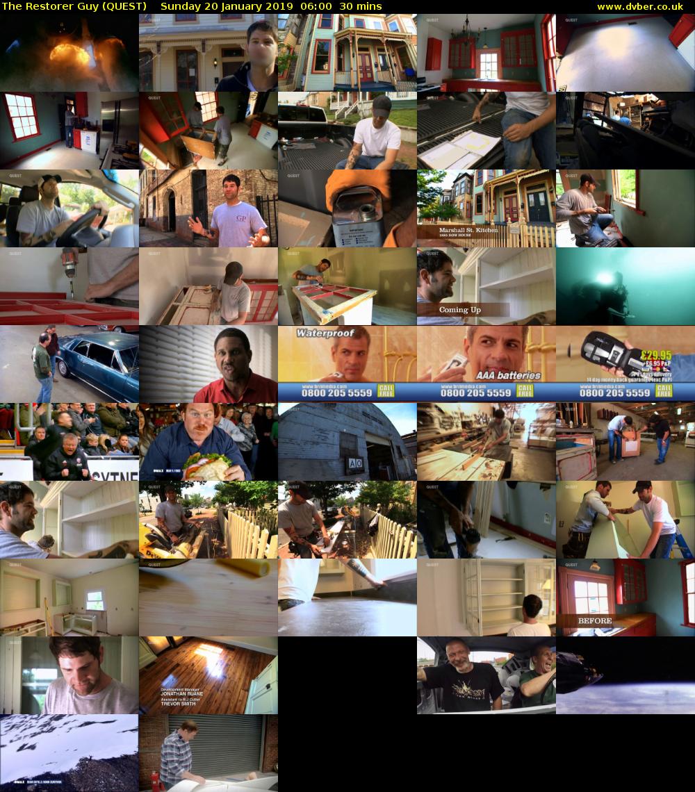 The Restorer Guy (QUEST) Sunday 20 January 2019 06:00 - 06:30