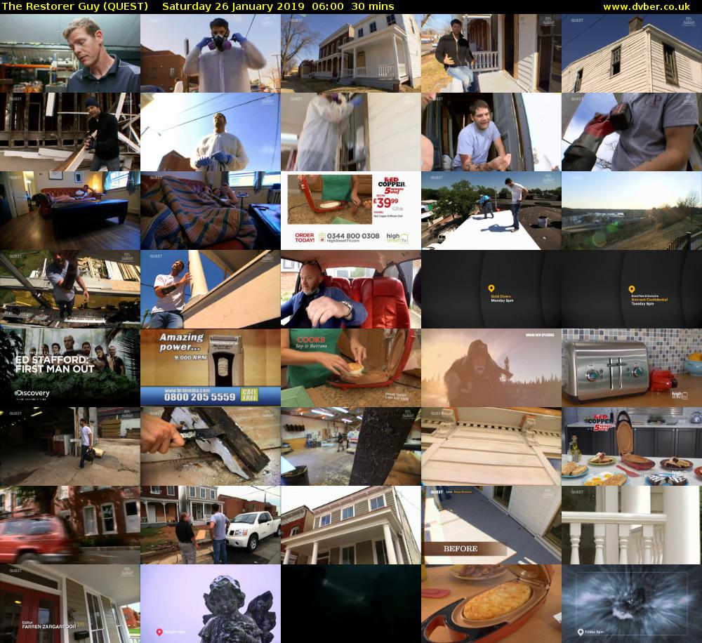 The Restorer Guy (QUEST) Saturday 26 January 2019 06:00 - 06:30