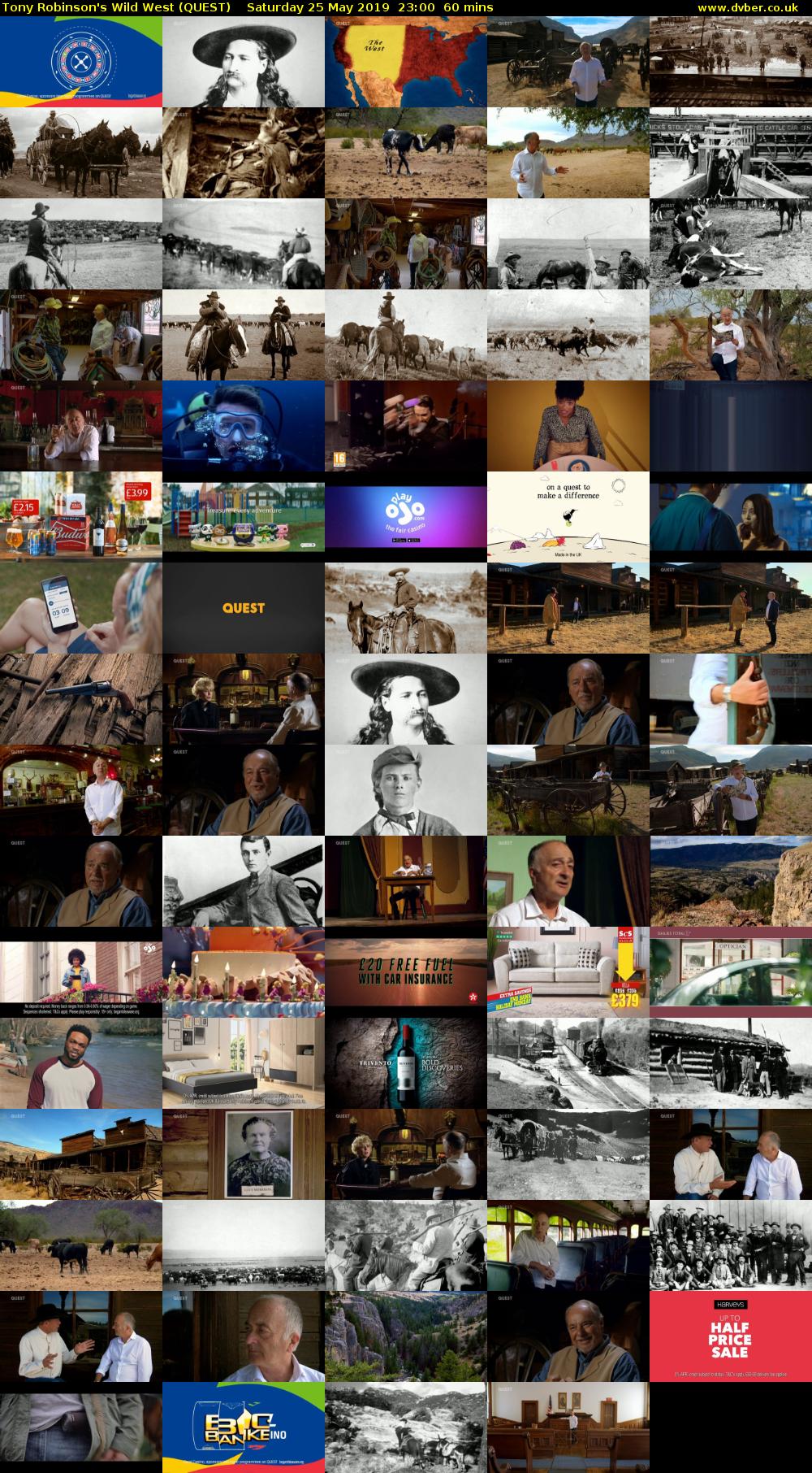 Tony Robinson's Wild West (QUEST) Saturday 25 May 2019 23:00 - 00:00