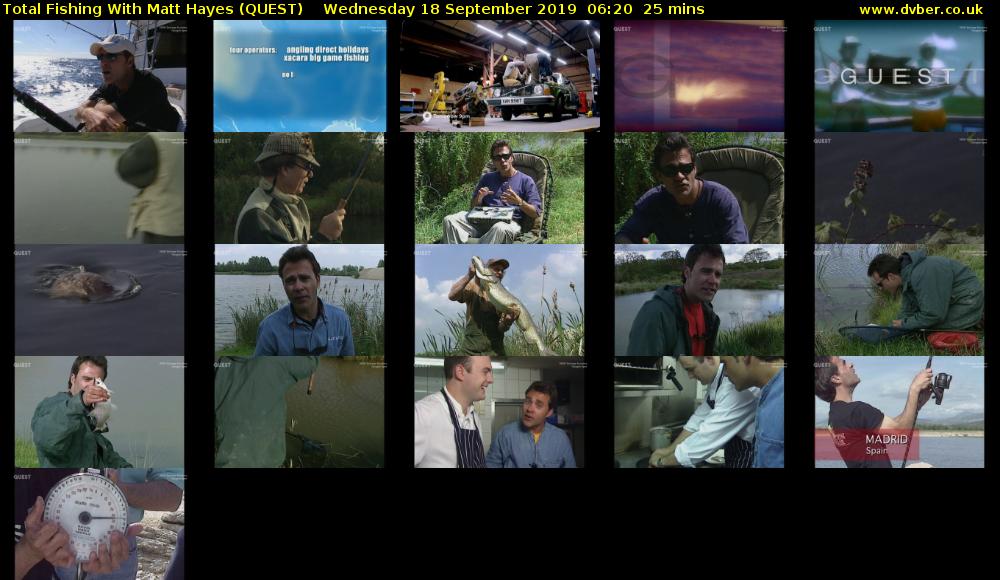 Total Fishing With Matt Hayes (QUEST) Wednesday 18 September 2019 06:20 - 06:45