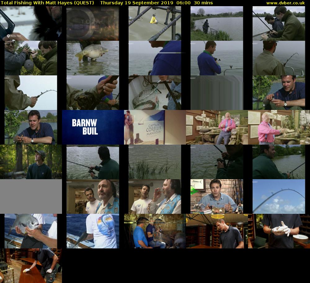 Total Fishing With Matt Hayes (QUEST) Thursday 19 September 2019 06:00 - 06:30