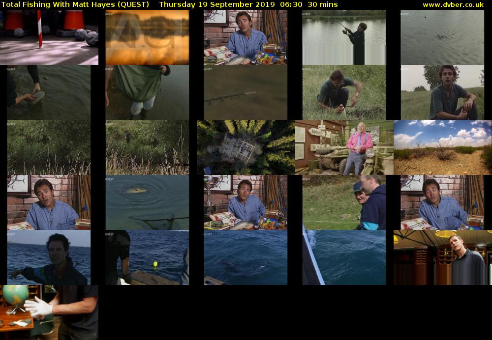 Total Fishing With Matt Hayes (QUEST) Thursday 19 September 2019 06:30 - 07:00