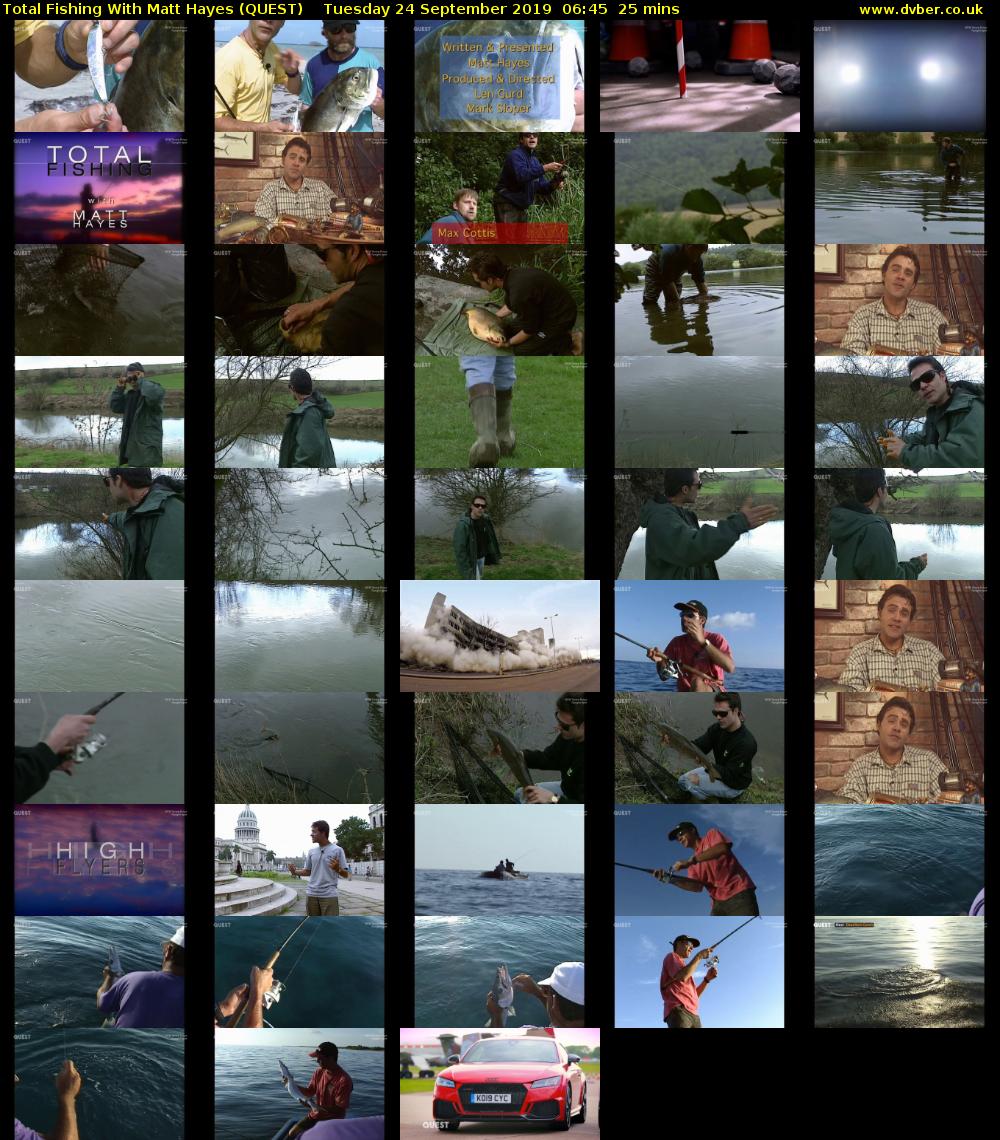 Total Fishing With Matt Hayes (QUEST) Tuesday 24 September 2019 06:45 - 07:10