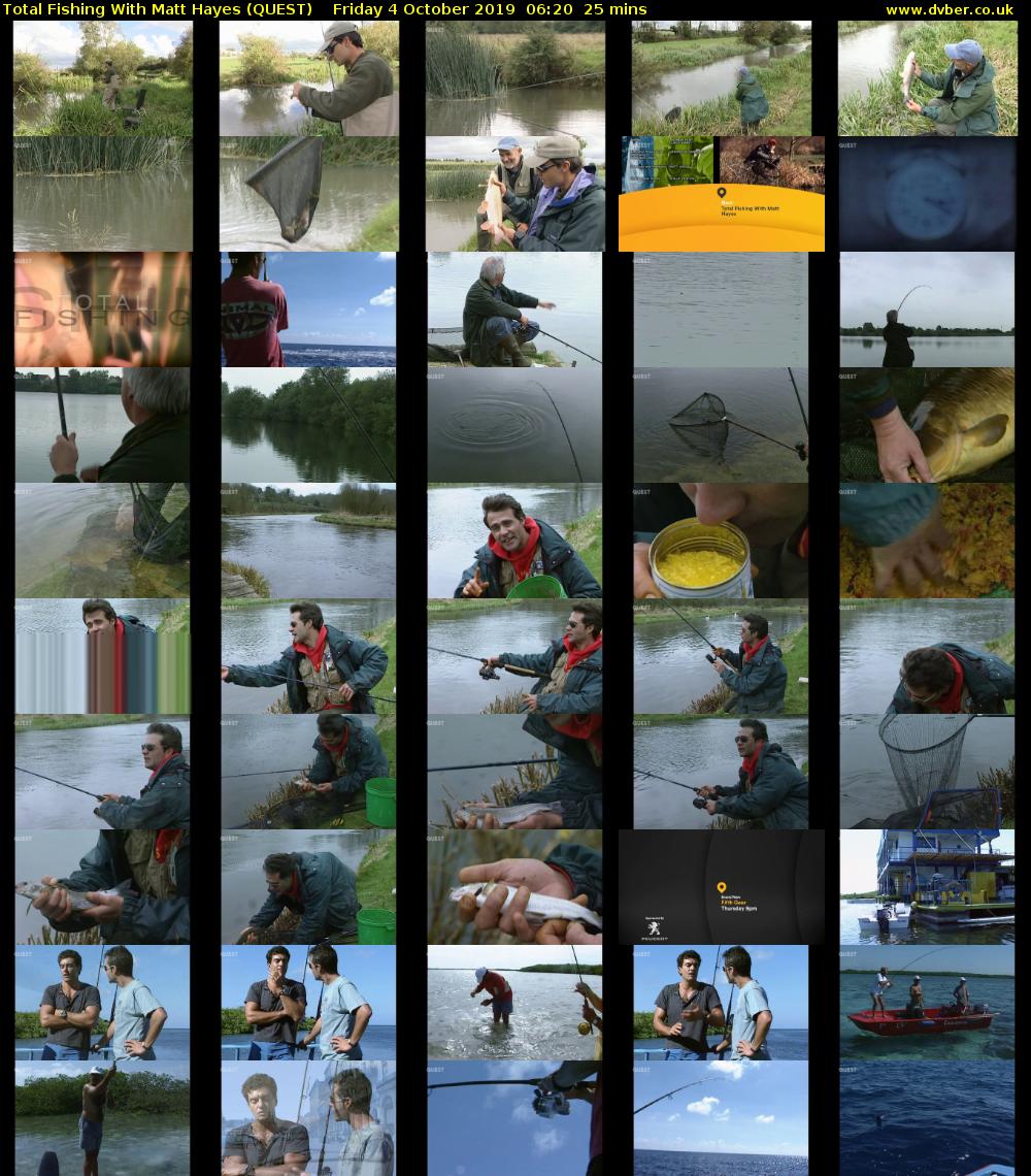 Total Fishing With Matt Hayes (QUEST) Friday 4 October 2019 06:20 - 06:45