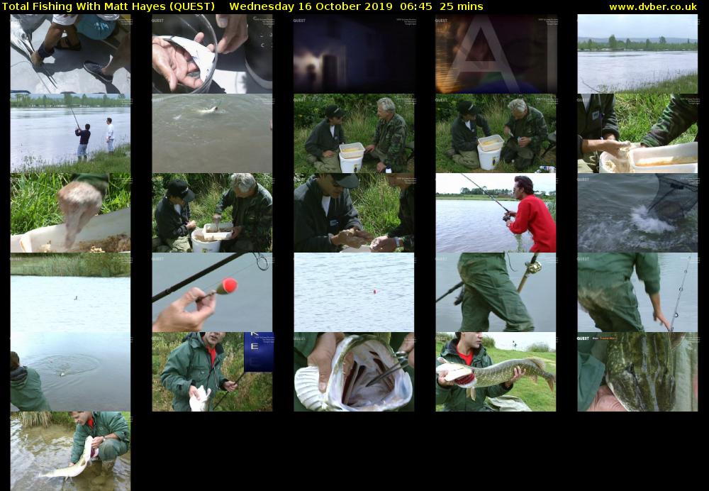 Total Fishing With Matt Hayes (QUEST) Wednesday 16 October 2019 06:45 - 07:10