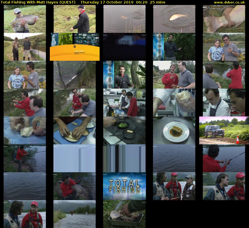 Total Fishing With Matt Hayes (QUEST) Thursday 17 October 2019 06:20 - 06:45