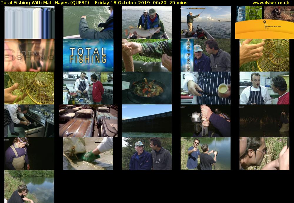 Total Fishing With Matt Hayes (QUEST) Friday 18 October 2019 06:20 - 06:45