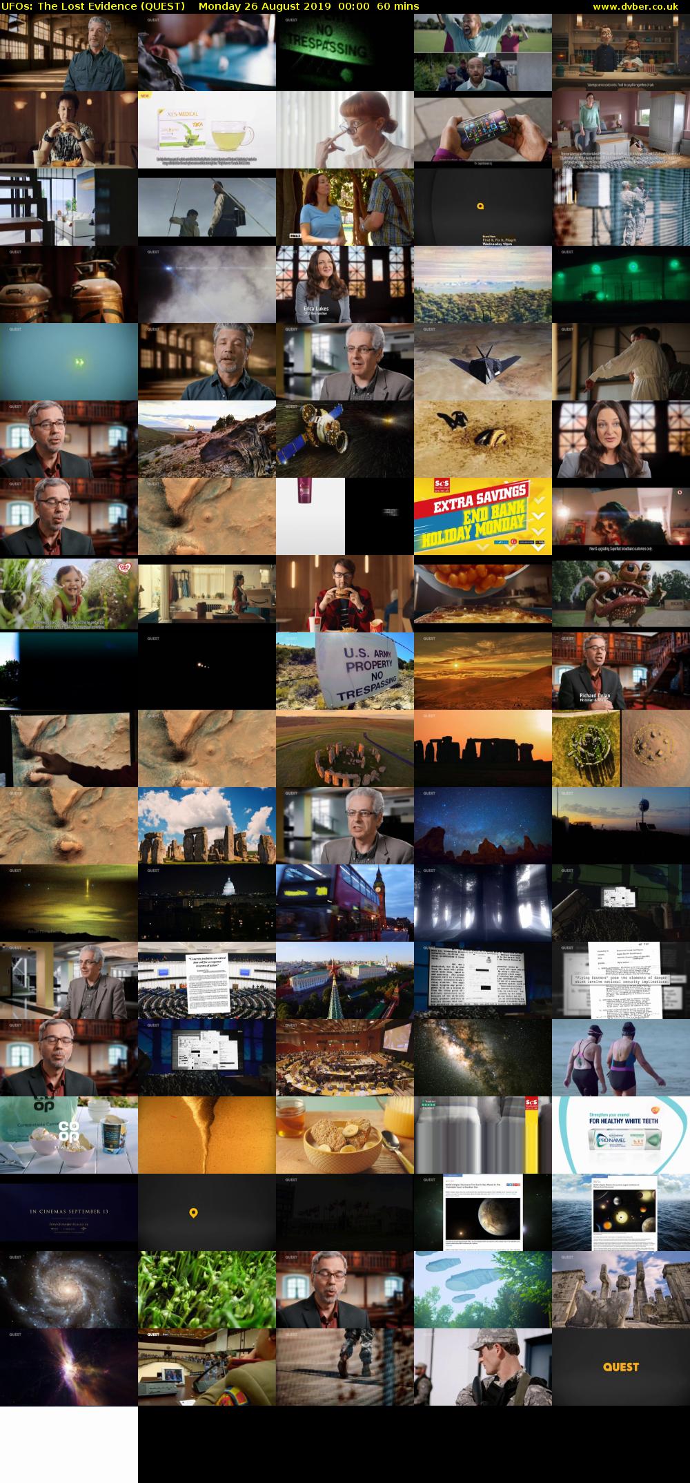 UFOs: The Lost Evidence (QUEST) Monday 26 August 2019 00:00 - 01:00