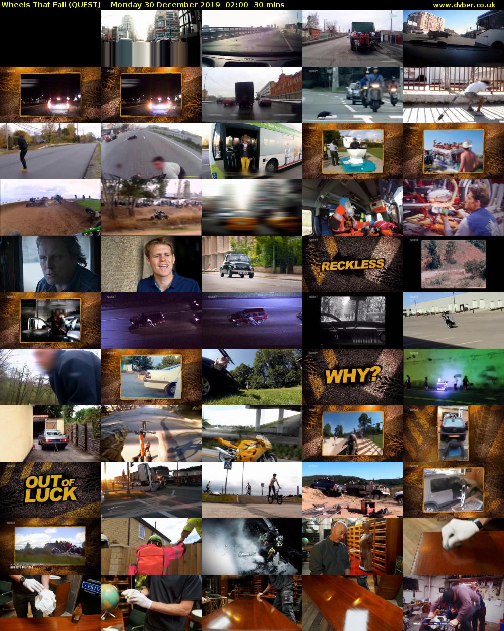 Wheels that Fail (QUEST) Monday 30 December 2019 02:00 - 02:30