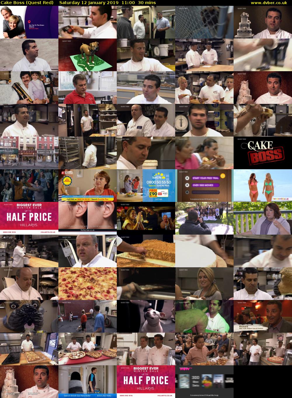 Cake Boss (Quest Red) Saturday 12 January 2019 11:00 - 11:30