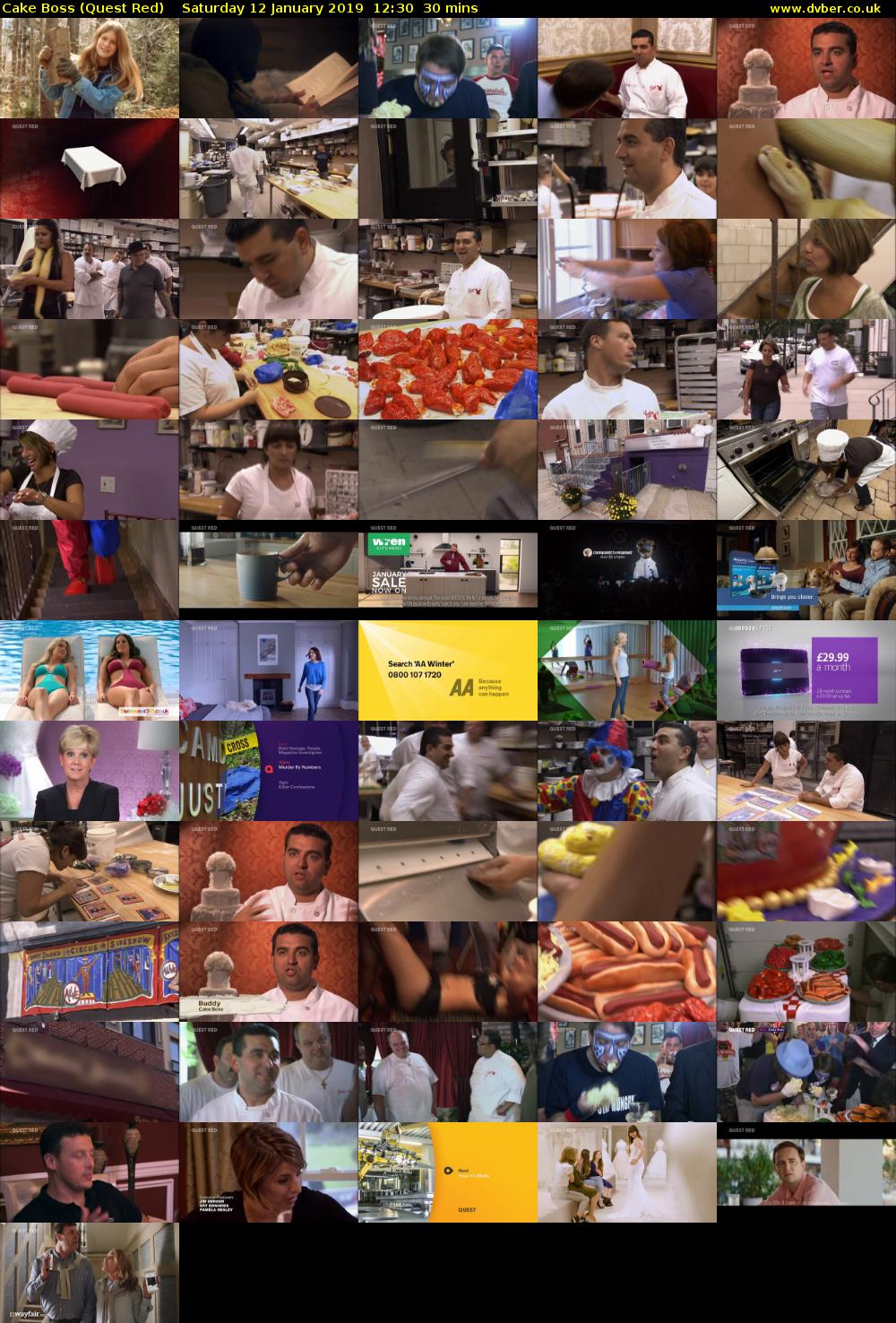 Cake Boss (Quest Red) Saturday 12 January 2019 12:30 - 13:00