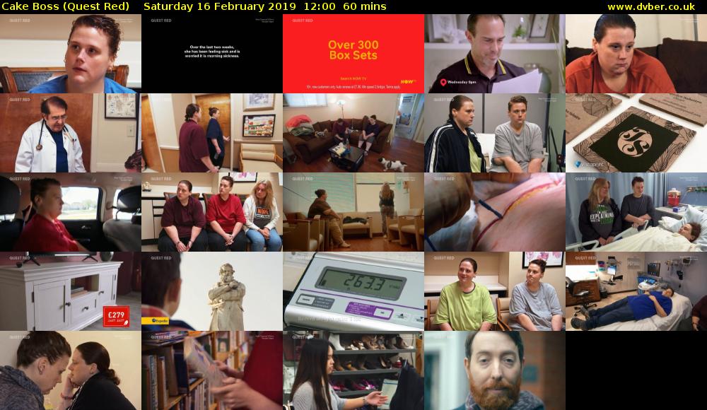 Cake Boss (Quest Red) Saturday 16 February 2019 12:00 - 13:00
