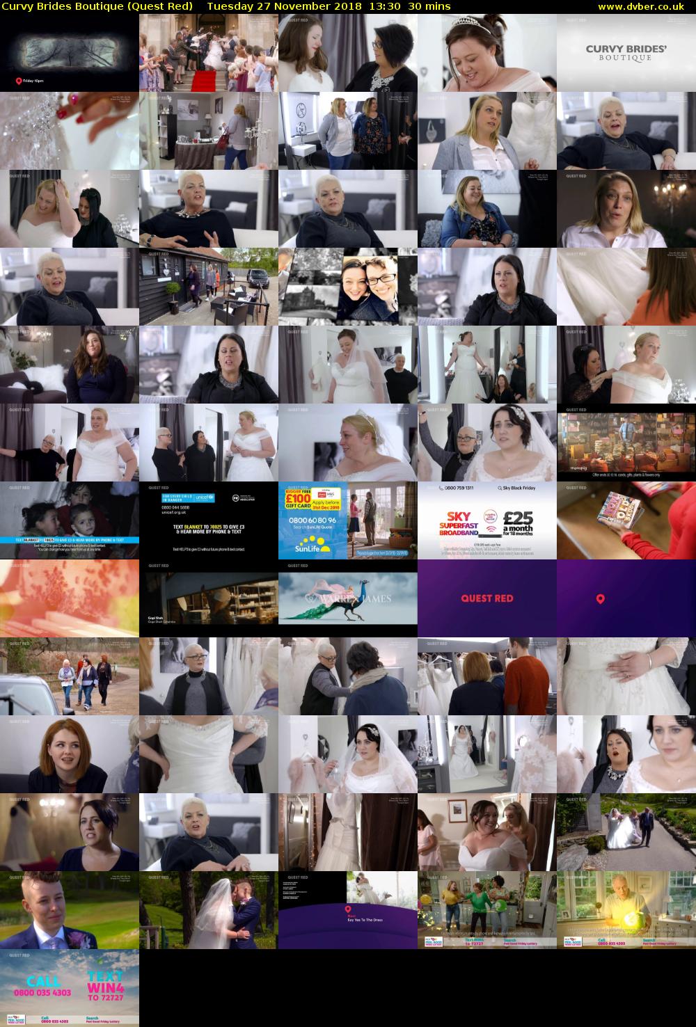 Curvy Brides Boutique (Quest Red) Tuesday 27 November 2018 13:30 - 14:00