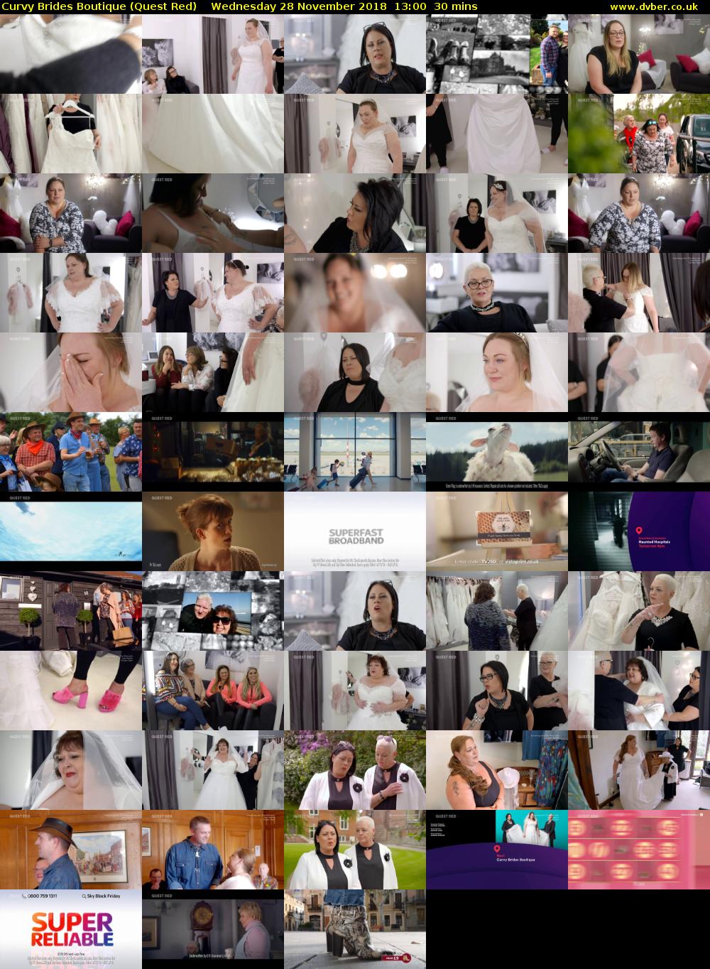 Curvy Brides Boutique (Quest Red) Wednesday 28 November 2018 13:00 - 13:30