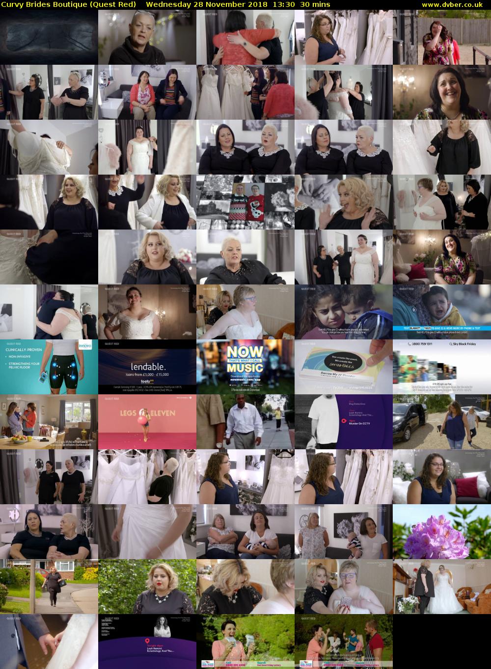 Curvy Brides Boutique (Quest Red) Wednesday 28 November 2018 13:30 - 14:00