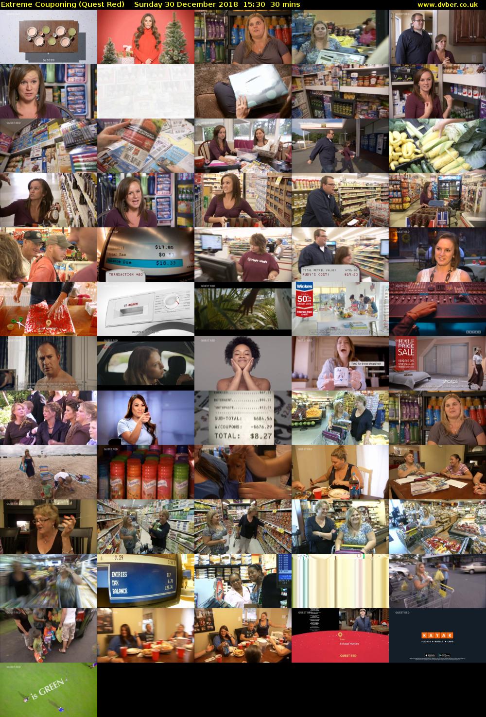 Extreme Couponing (Quest Red) Sunday 30 December 2018 15:30 - 16:00