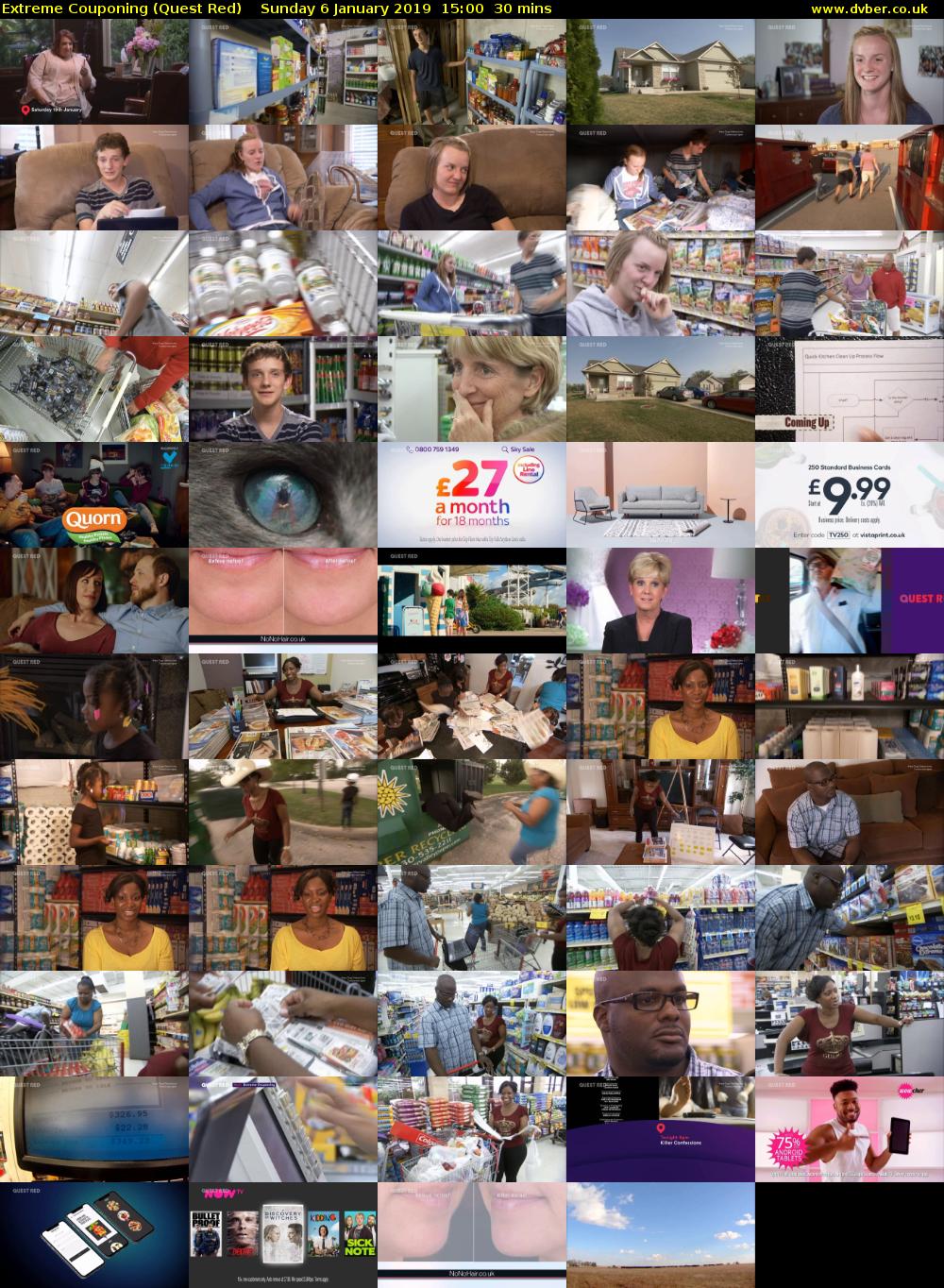 Extreme Couponing (Quest Red) Sunday 6 January 2019 15:00 - 15:30