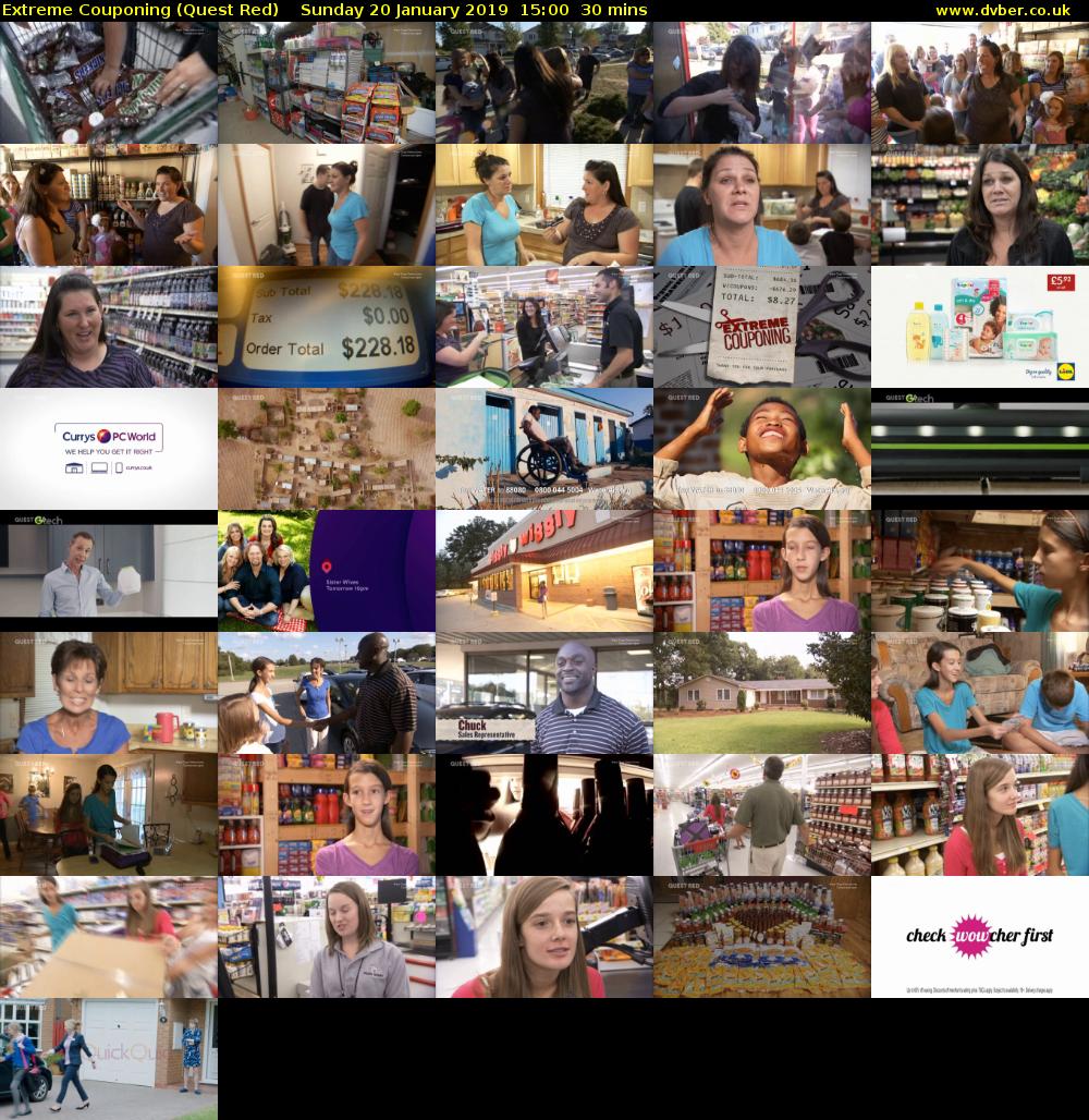 Extreme Couponing (Quest Red) Sunday 20 January 2019 15:00 - 15:30