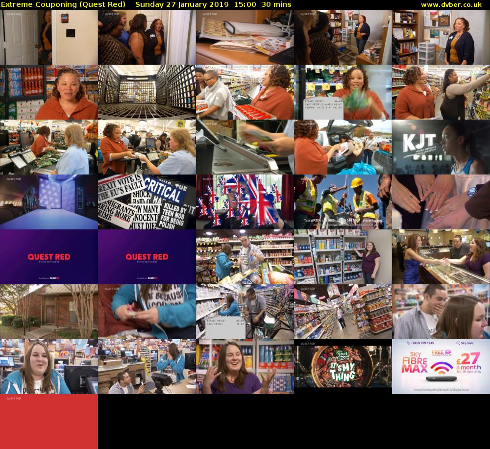 Extreme Couponing (Quest Red) Sunday 27 January 2019 15:00 - 15:30