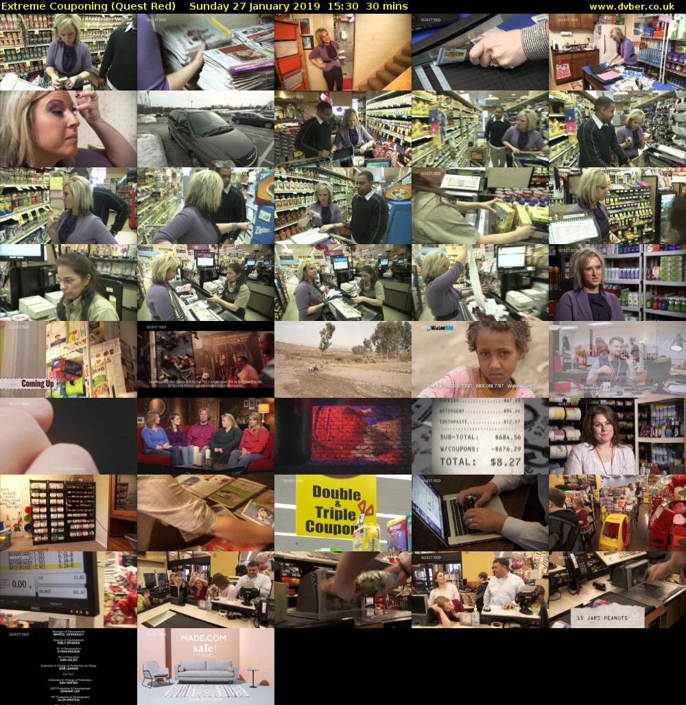 Extreme Couponing (Quest Red) Sunday 27 January 2019 15:30 - 16:00