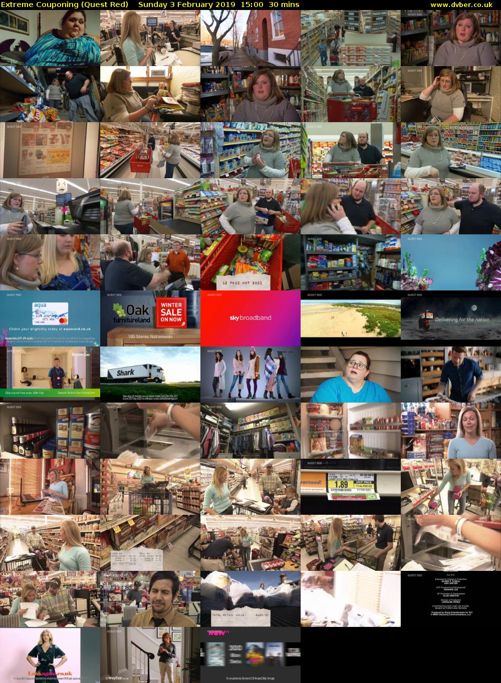Extreme Couponing (Quest Red) Sunday 3 February 2019 15:00 - 15:30
