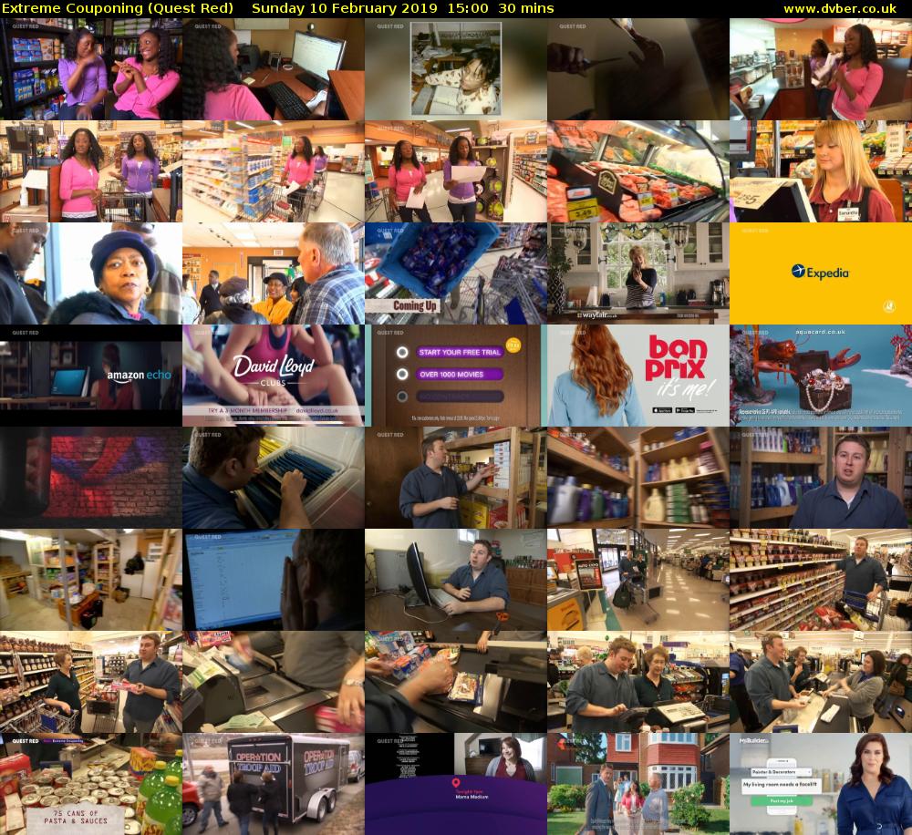 Extreme Couponing (Quest Red) Sunday 10 February 2019 15:00 - 15:30