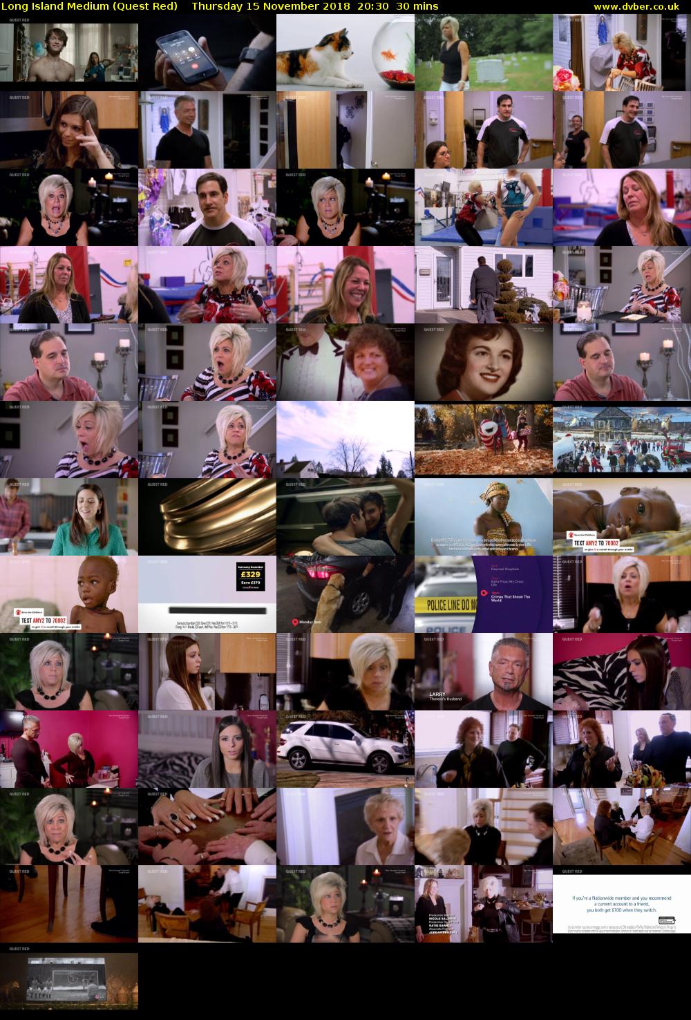 Long Island Medium (Quest Red) Thursday 15 November 2018 20:30 - 21:00