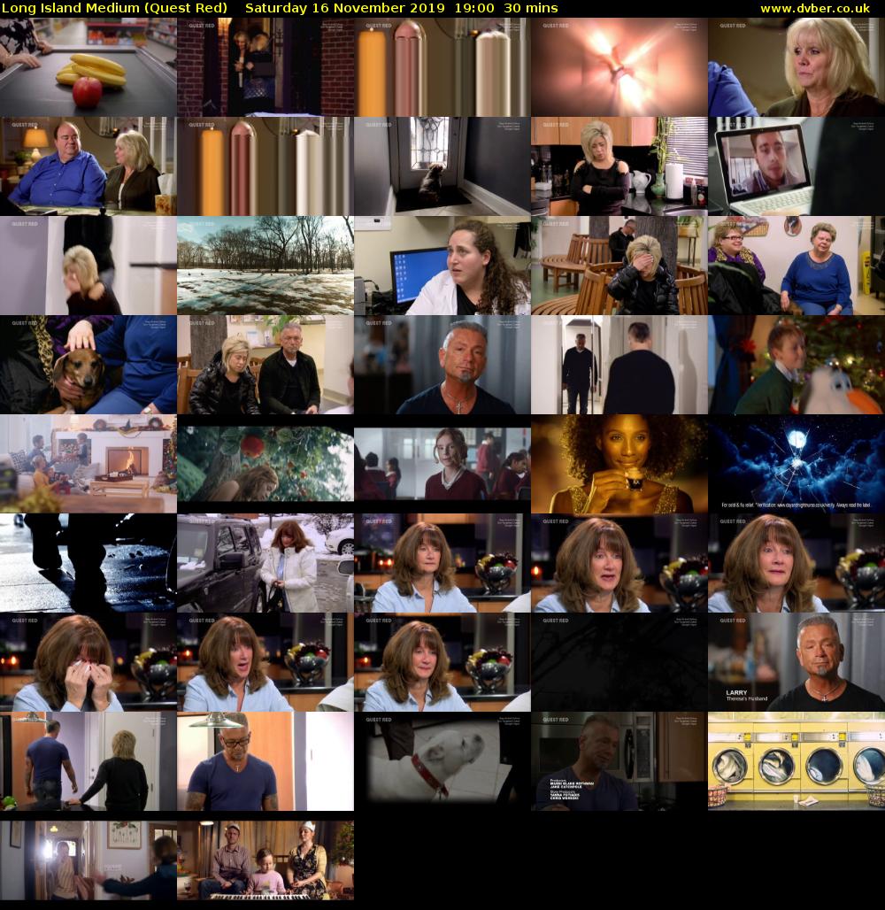 Long Island Medium (Quest Red) Saturday 16 November 2019 19:00 - 19:30