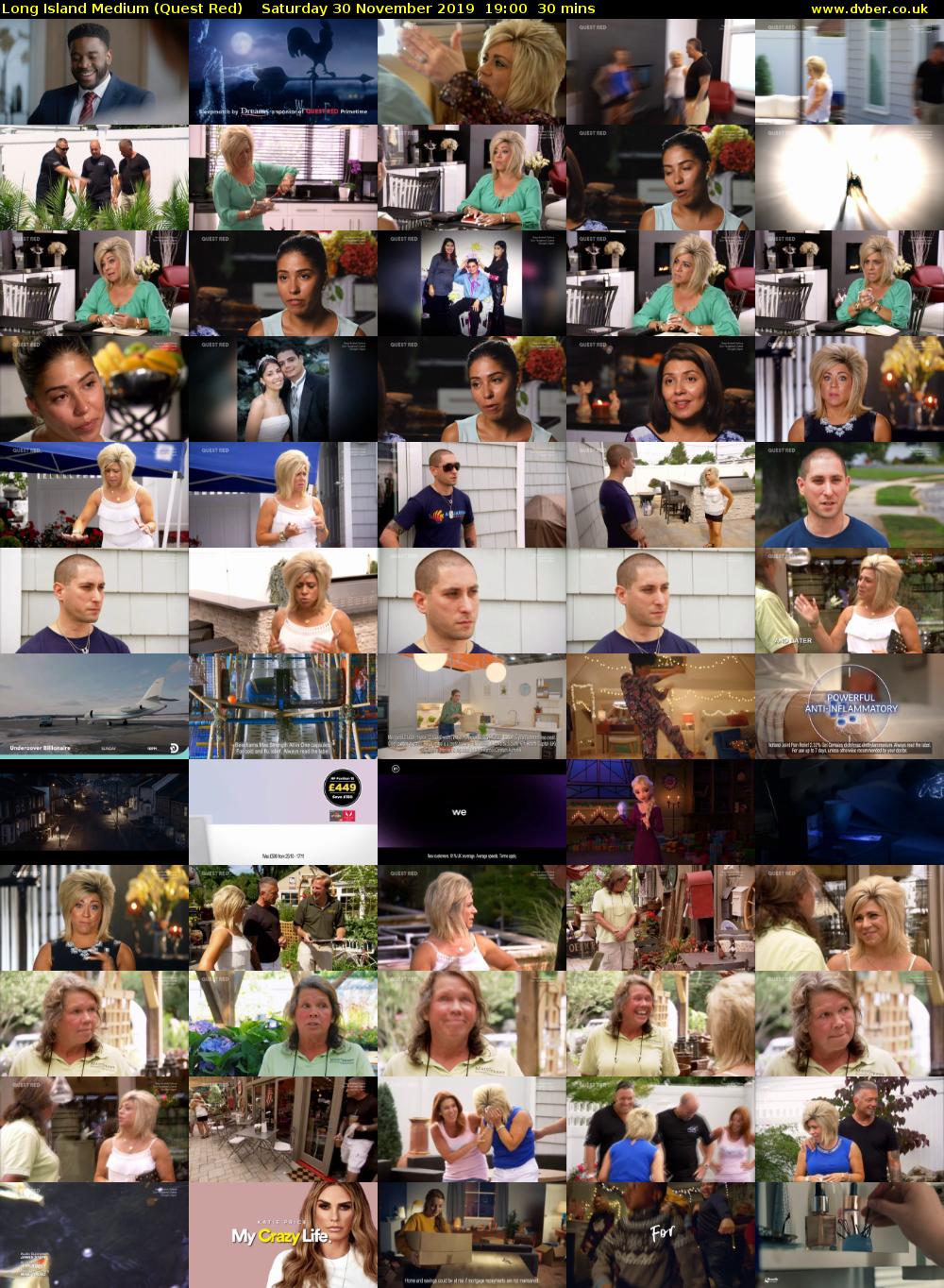 Long Island Medium (Quest Red) Saturday 30 November 2019 19:00 - 19:30
