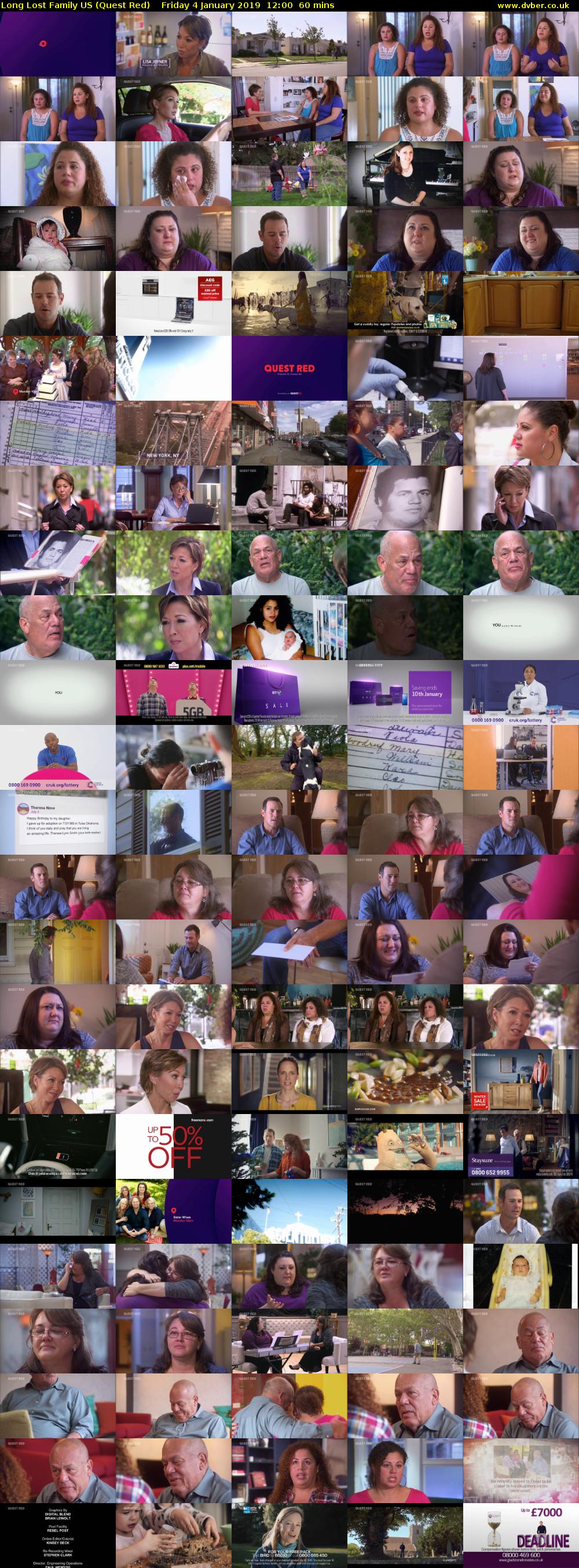 Long Lost Family US (Quest Red) Friday 4 January 2019 12:00 - 13:00