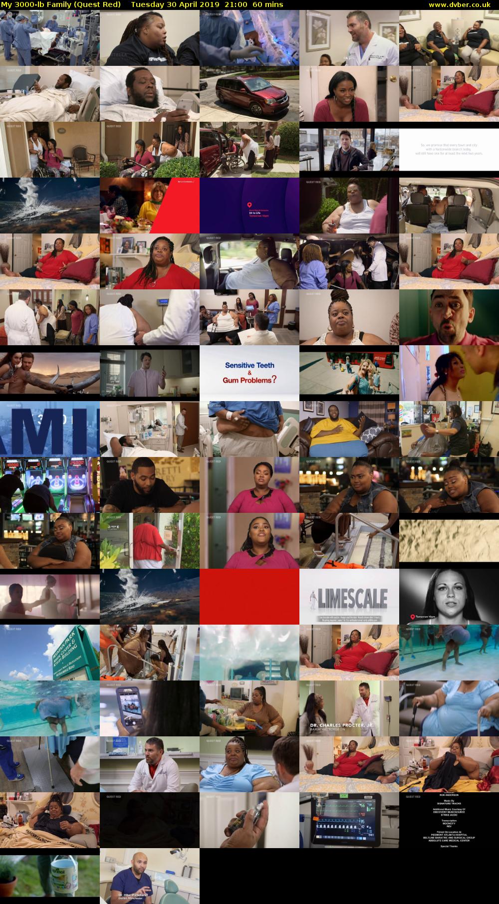 My 3000-lb Family (Quest Red) Tuesday 30 April 2019 21:00 - 22:00