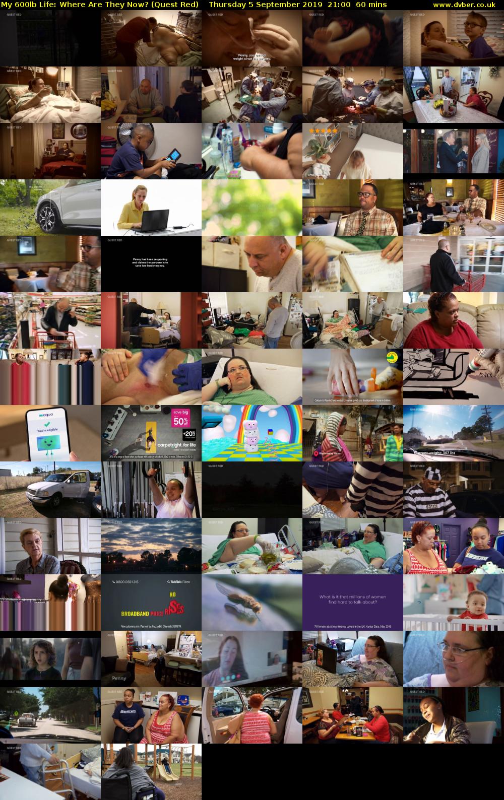 My 600lb Life: Where Are They Now? (Quest Red) Thursday 5 September 2019 21:00 - 22:00