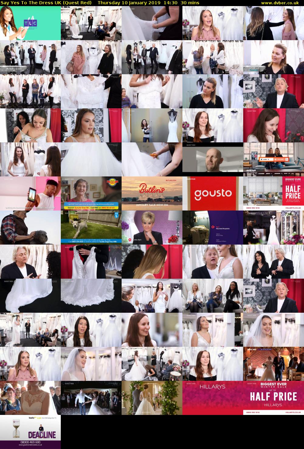 Say Yes To The Dress UK (Quest Red) Thursday 10 January 2019 14:30 - 15:00