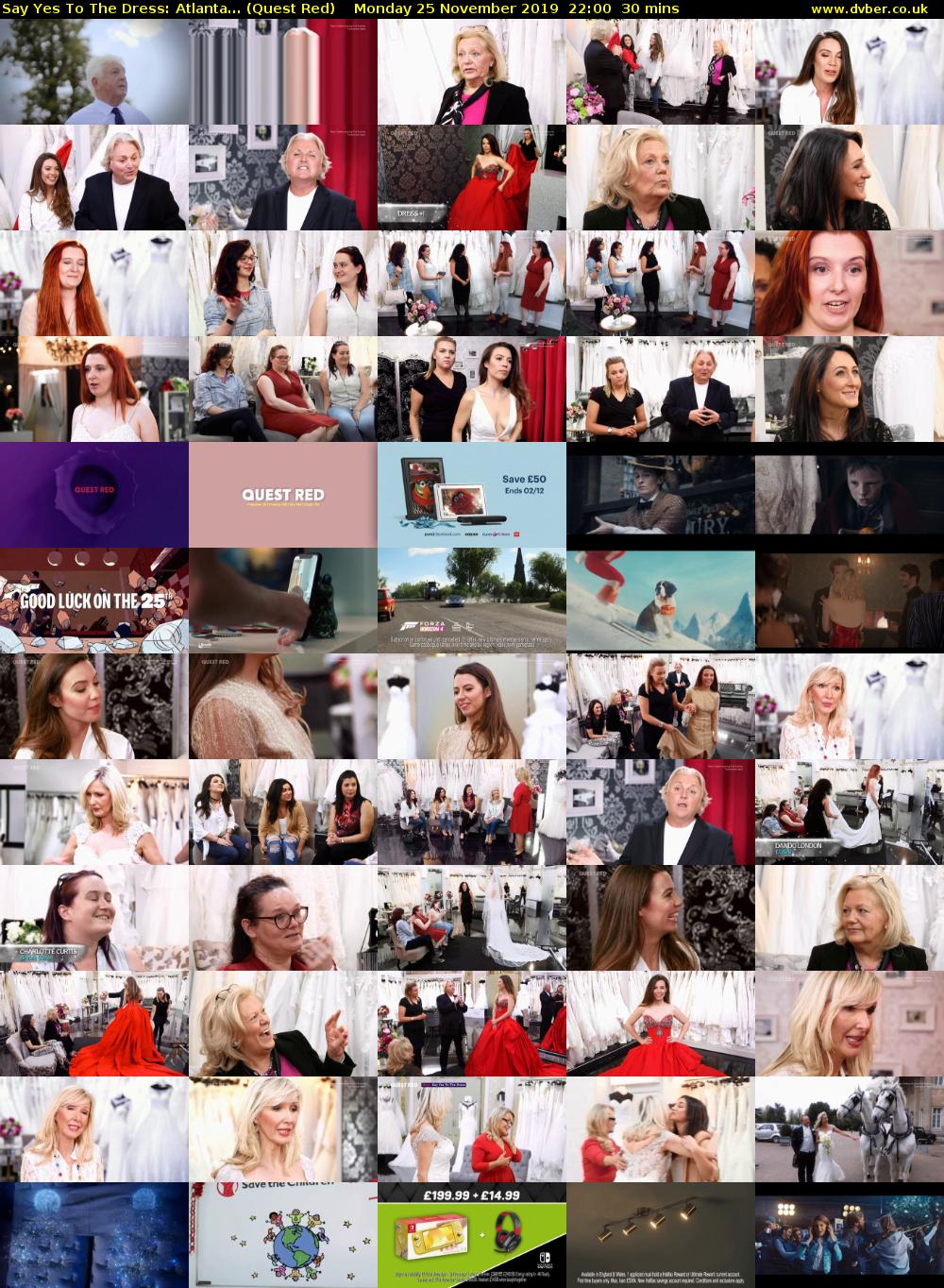 Say Yes to the Dress: Atlanta... (Quest Red) Monday 25 November 2019 22:00 - 22:30