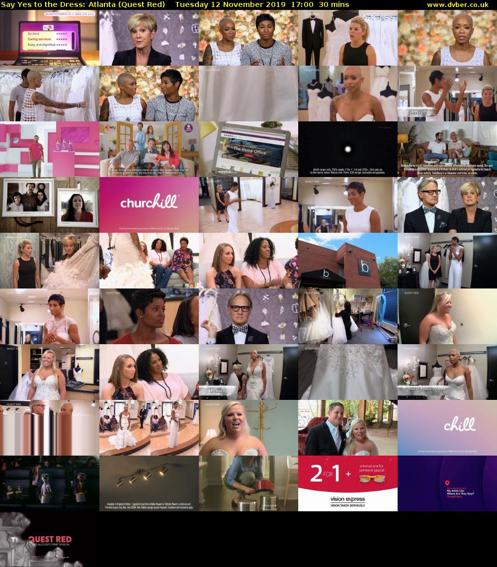 Say Yes to the Dress: Atlanta (Quest Red) Tuesday 12 November 2019 17:00 - 17:30