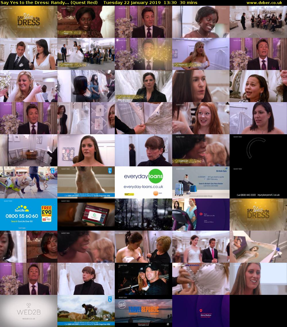 Say Yes to the Dress: Randy... (Quest Red) Tuesday 22 January 2019 13:30 - 14:00