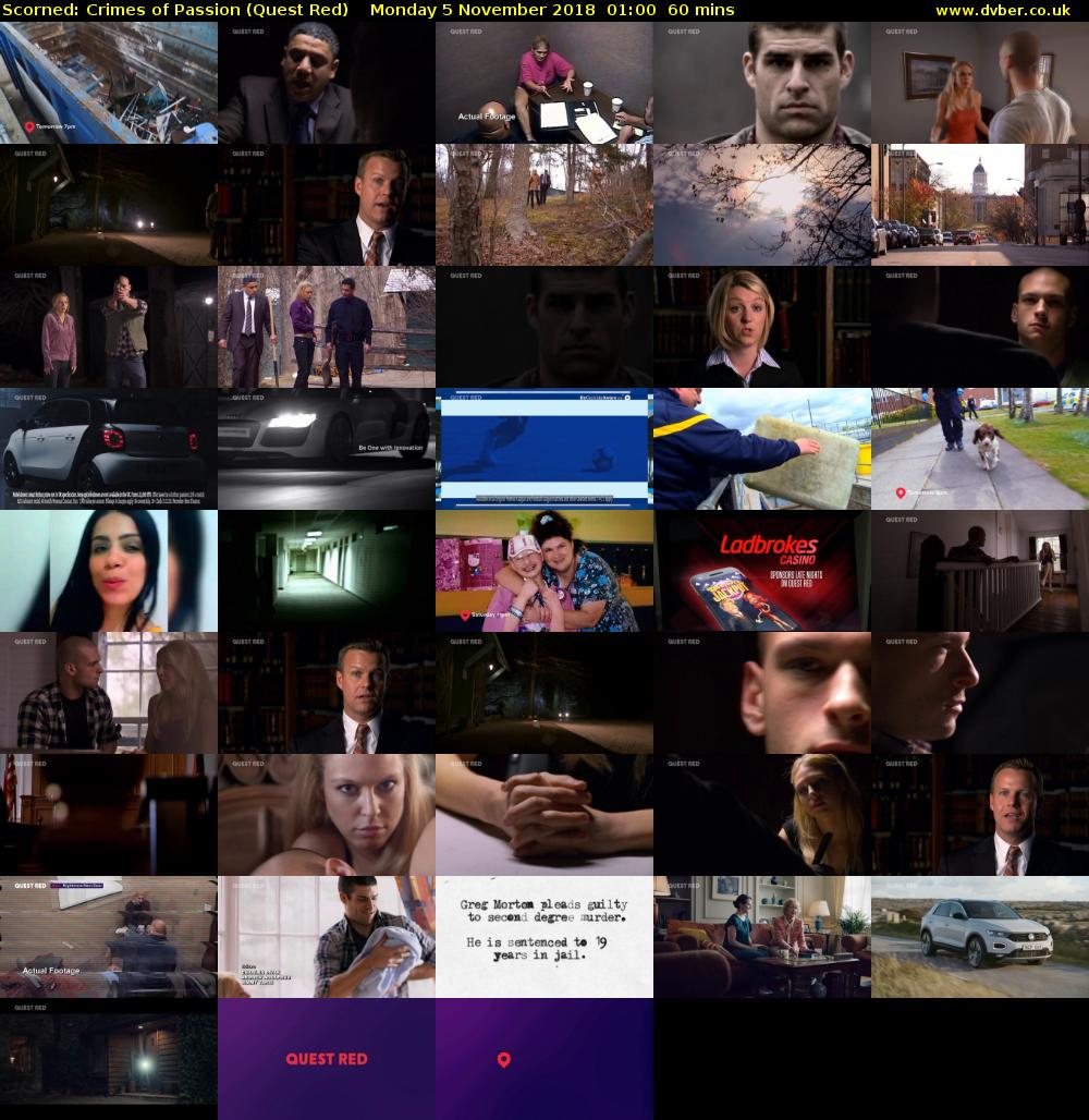 Scorned: Crimes of Passion (Quest Red) Monday 5 November 2018 01:00 - 02:00