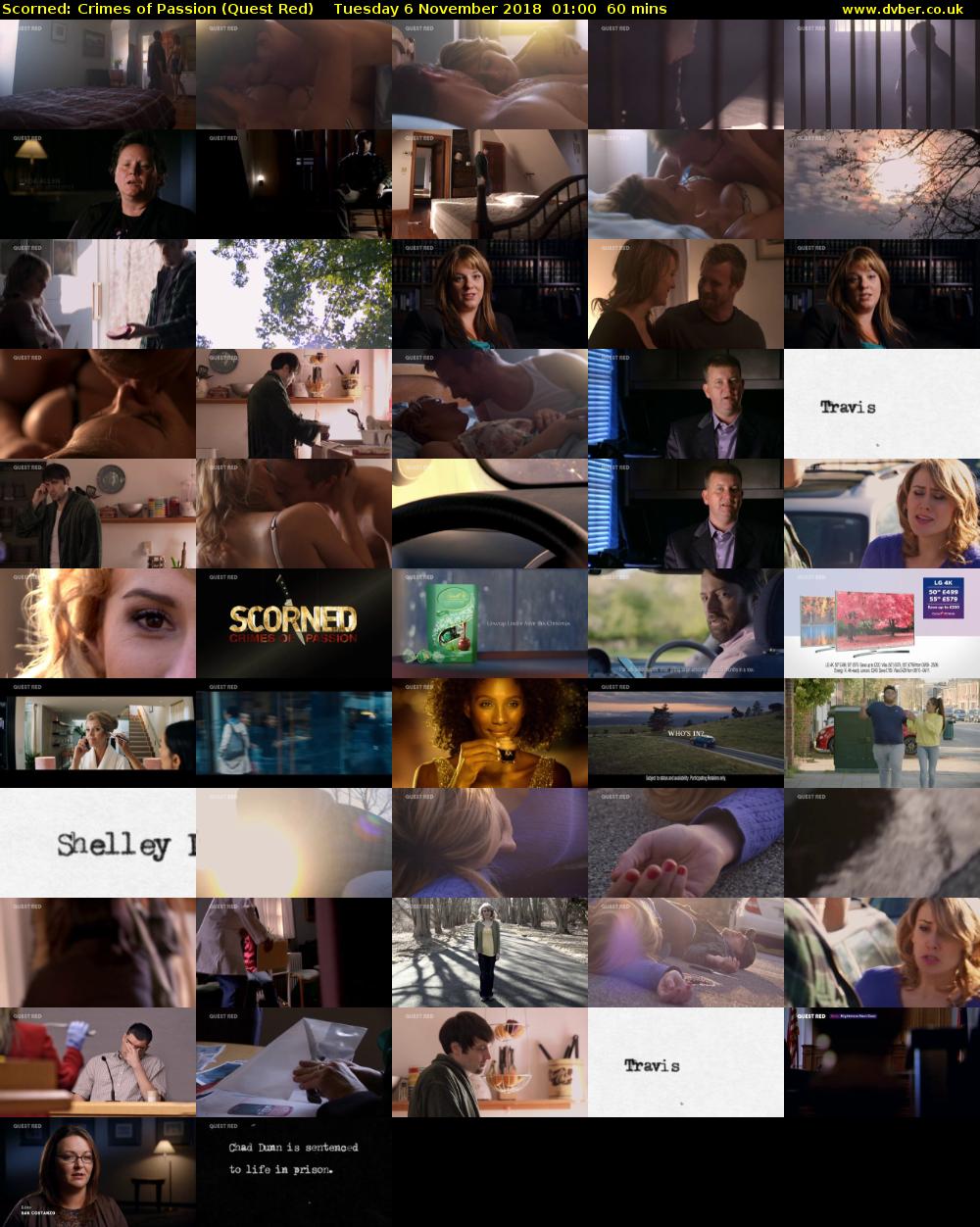 Scorned: Crimes of Passion (Quest Red) Tuesday 6 November 2018 01:00 - 02:00